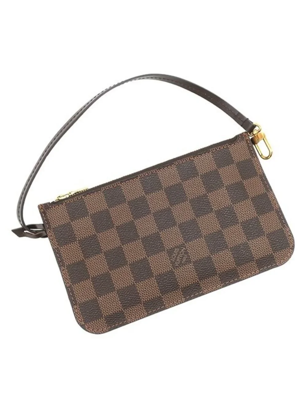 Louis Vuitton Tote Neverfull PM Damier Canvas Ebene Gold Brown